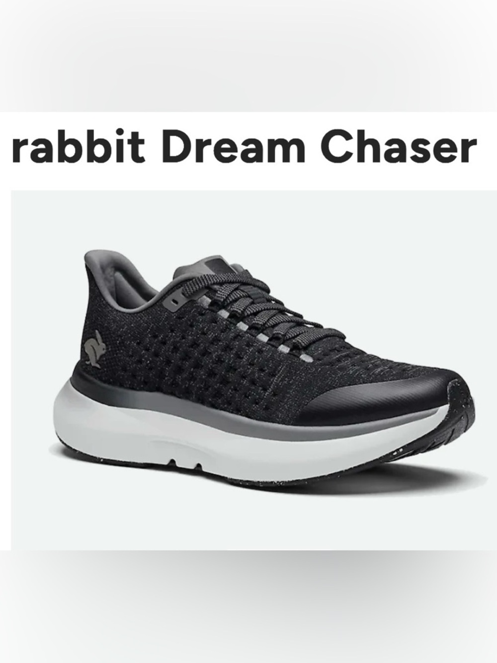 NIB RABBIT DREAM CHASER BLACK RUNNING SHOES MENS SIZES 9.5 or 11 MEDIUM